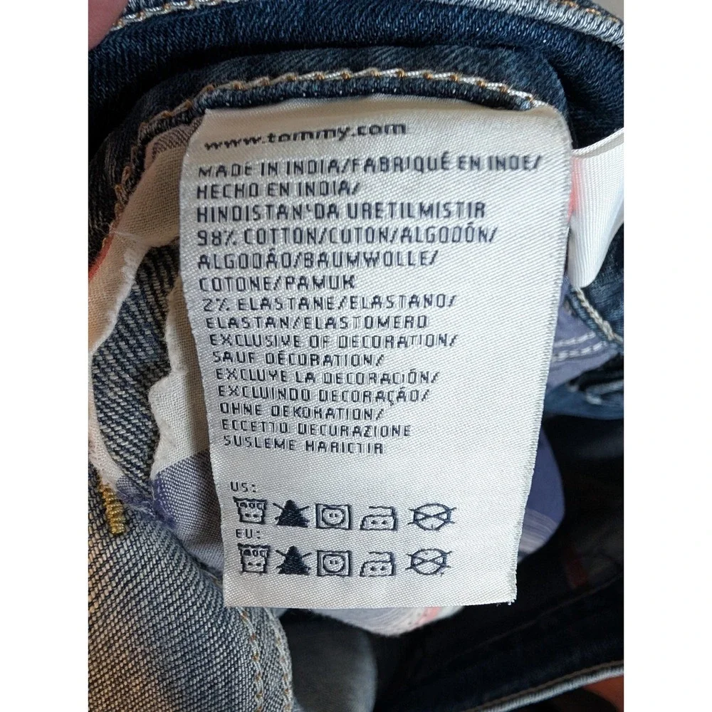 Tommy Hilfiger Jeans Rogar‎ Blue Straight Leg Moto Detail Medium Wash - Size 34